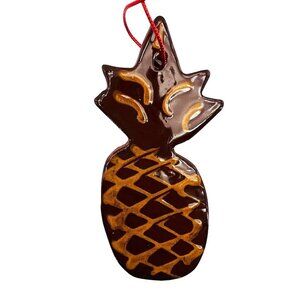 Vintage Ned Foltz Christmas Ornament Pineapple Redware Pottery 90’s